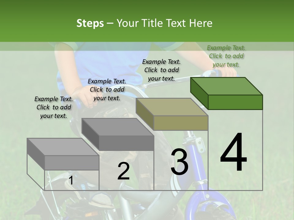 A Young Boy Is Riding A Bike In The Grass PowerPoint Template
