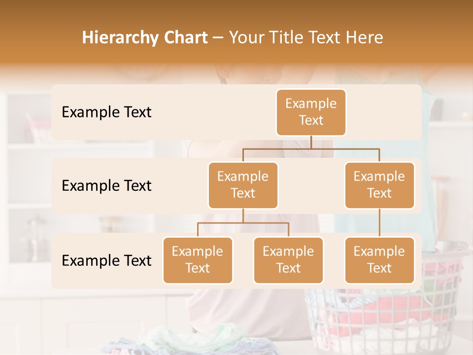 A Woman Holding A Blue Shirt In Front Of A Laundry Basket PowerPoint Template