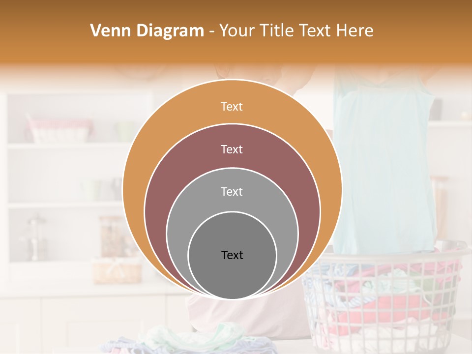 A Woman Holding A Blue Shirt In Front Of A Laundry Basket PowerPoint Template