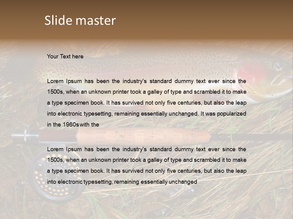 A Fish On The Ground Next To A Fishing Rod PowerPoint Template