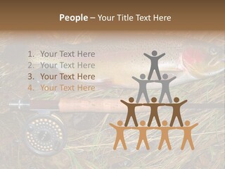 A Fish On The Ground Next To A Fishing Rod PowerPoint Template