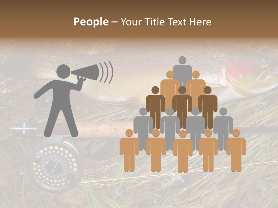 A Fish On The Ground Next To A Fishing Rod PowerPoint Template