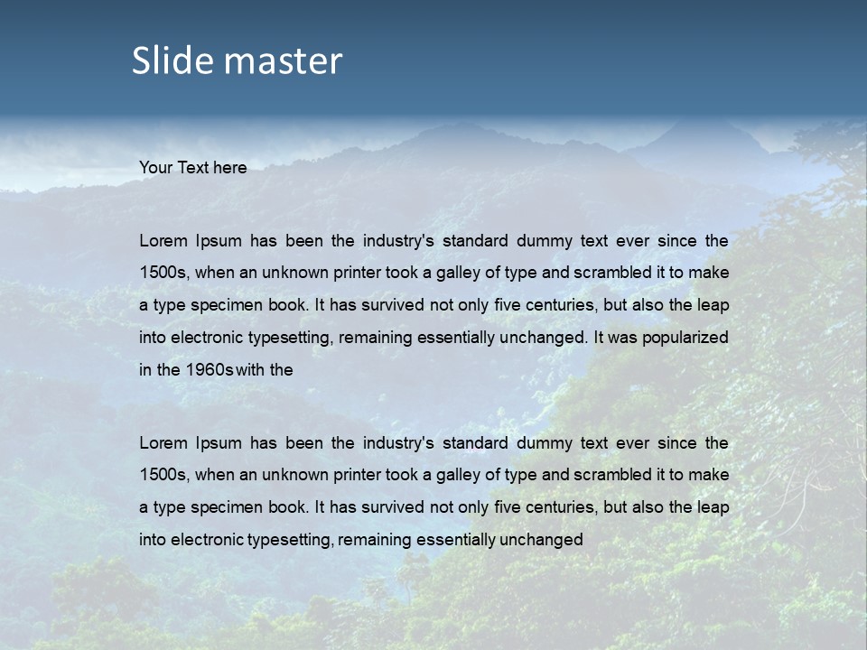 A Mountain Range With Trees And Clouds In The Background PowerPoint Template