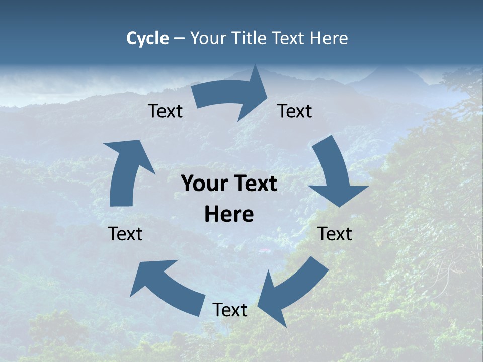 A Mountain Range With Trees And Clouds In The Background PowerPoint Template