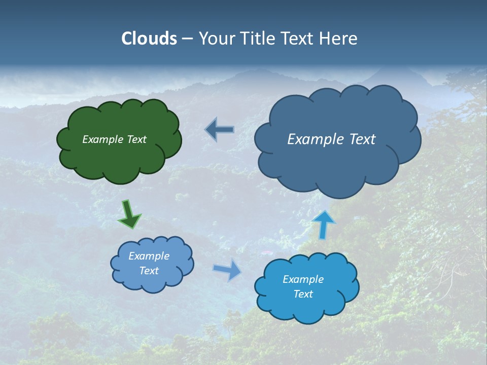 A Mountain Range With Trees And Clouds In The Background PowerPoint Template
