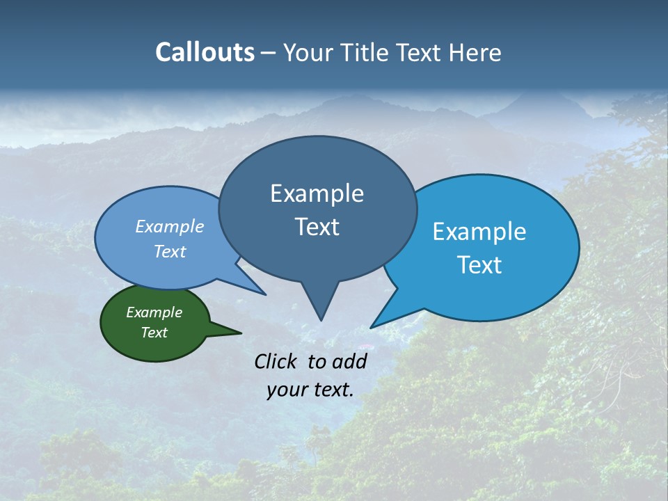 A Mountain Range With Trees And Clouds In The Background PowerPoint Template