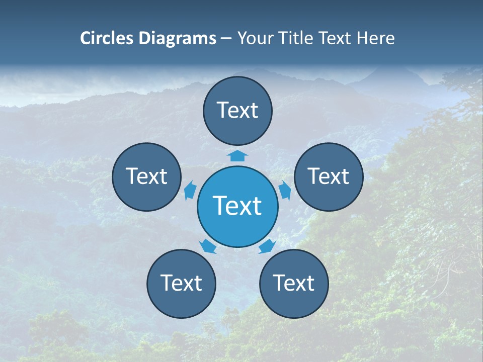A Mountain Range With Trees And Clouds In The Background PowerPoint Template