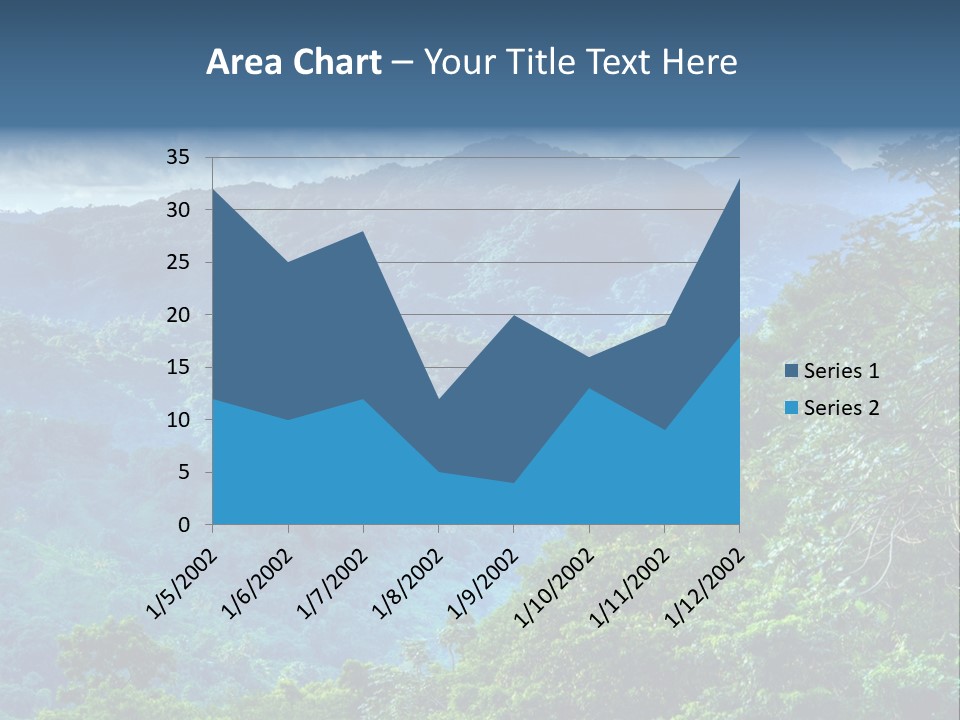 A Mountain Range With Trees And Clouds In The Background PowerPoint Template