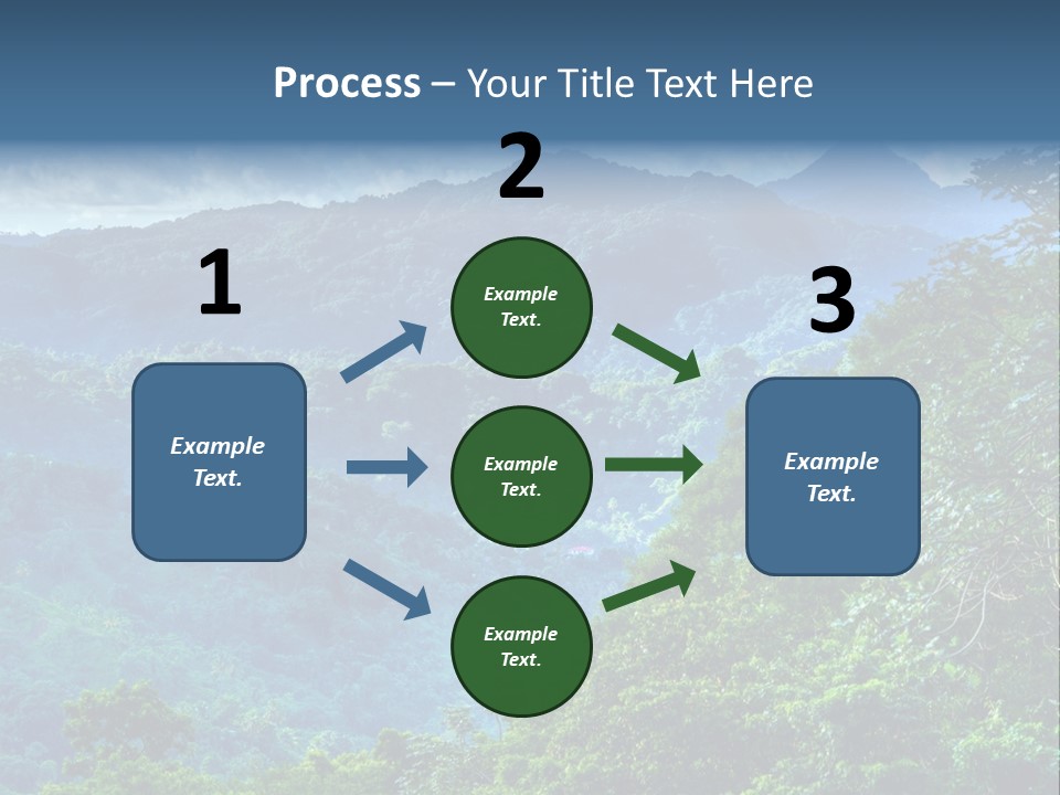 A Mountain Range With Trees And Clouds In The Background PowerPoint Template
