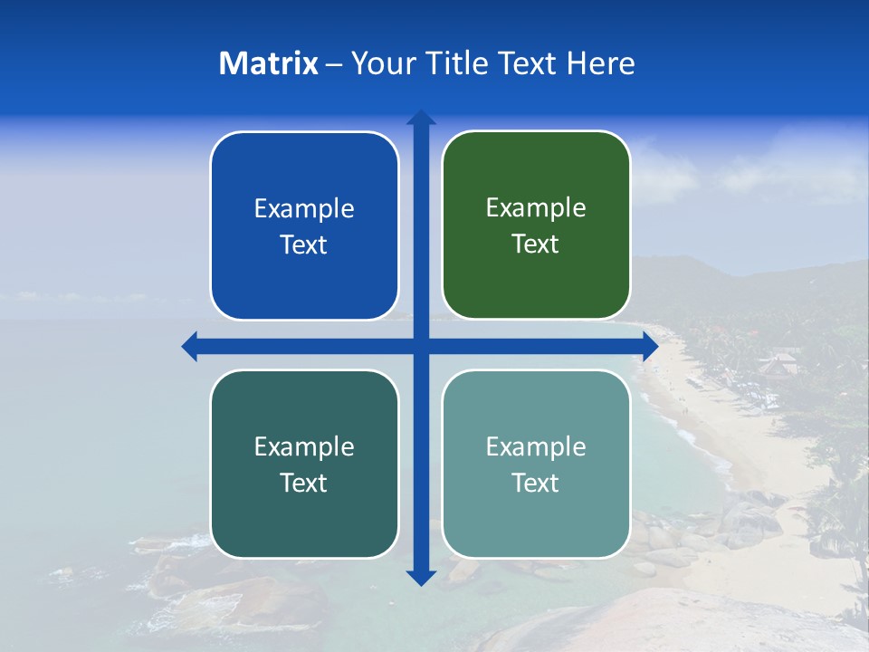 A Sandy Beach With Palm Trees And Blue Water PowerPoint Template