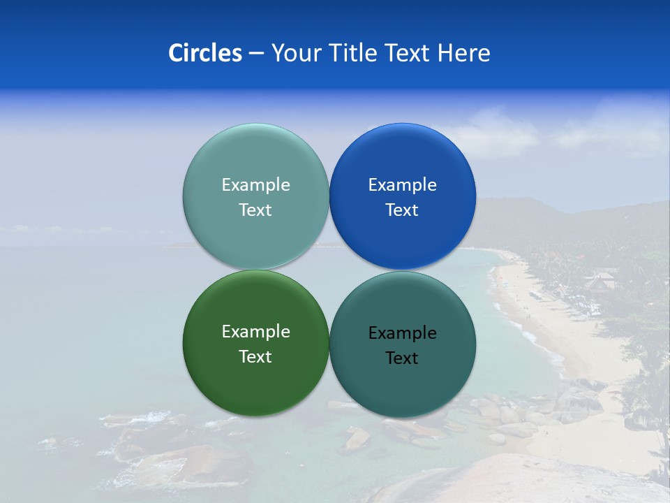 A Sandy Beach With Palm Trees And Blue Water PowerPoint Template