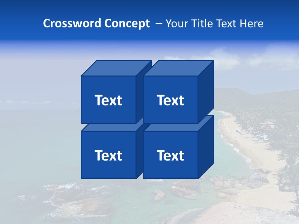 A Sandy Beach With Palm Trees And Blue Water PowerPoint Template