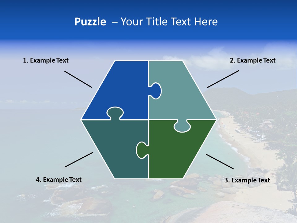 A Sandy Beach With Palm Trees And Blue Water PowerPoint Template