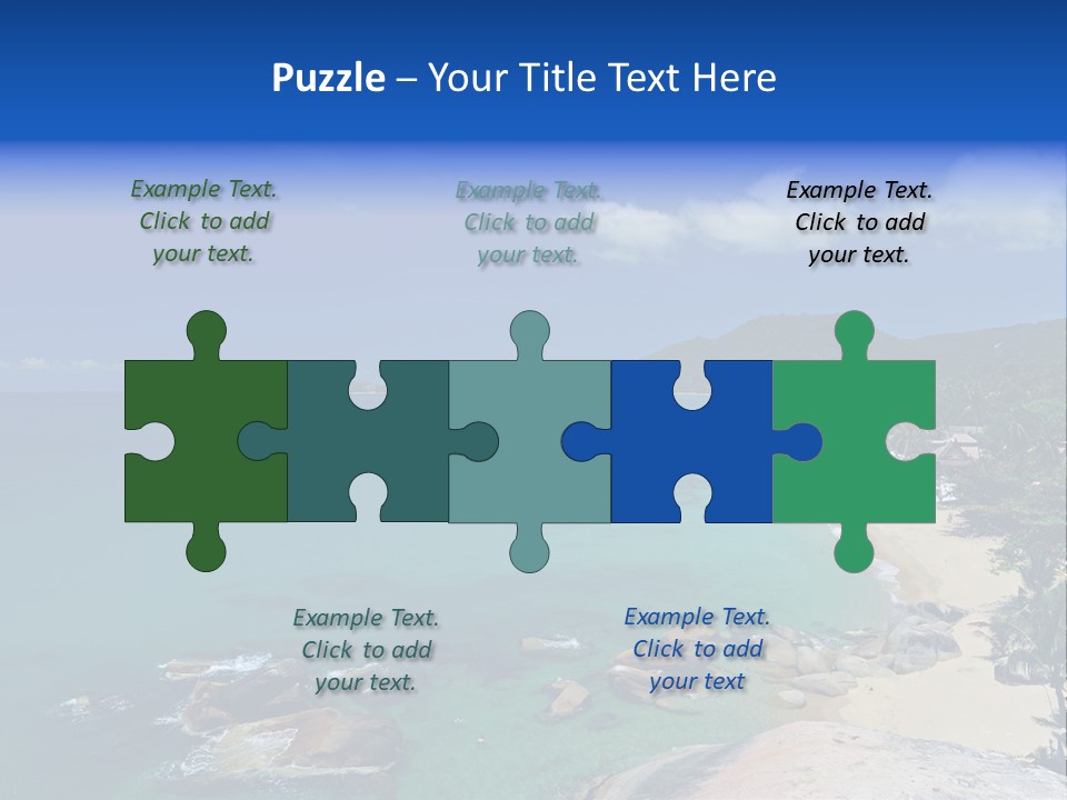 A Sandy Beach With Palm Trees And Blue Water PowerPoint Template