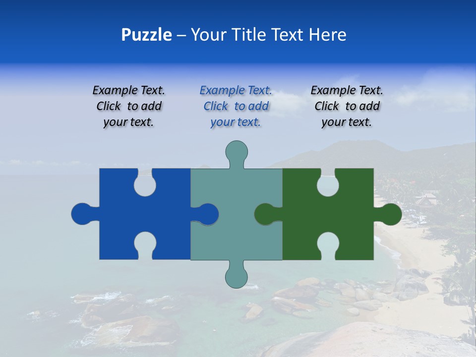 A Sandy Beach With Palm Trees And Blue Water PowerPoint Template