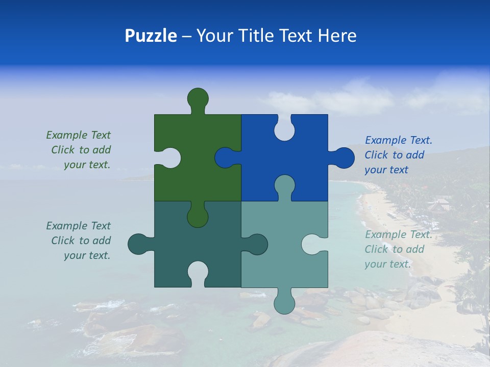 A Sandy Beach With Palm Trees And Blue Water PowerPoint Template