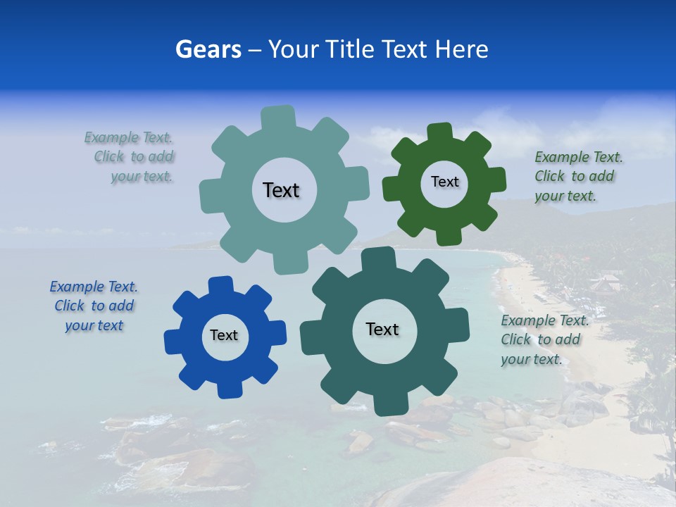 A Sandy Beach With Palm Trees And Blue Water PowerPoint Template