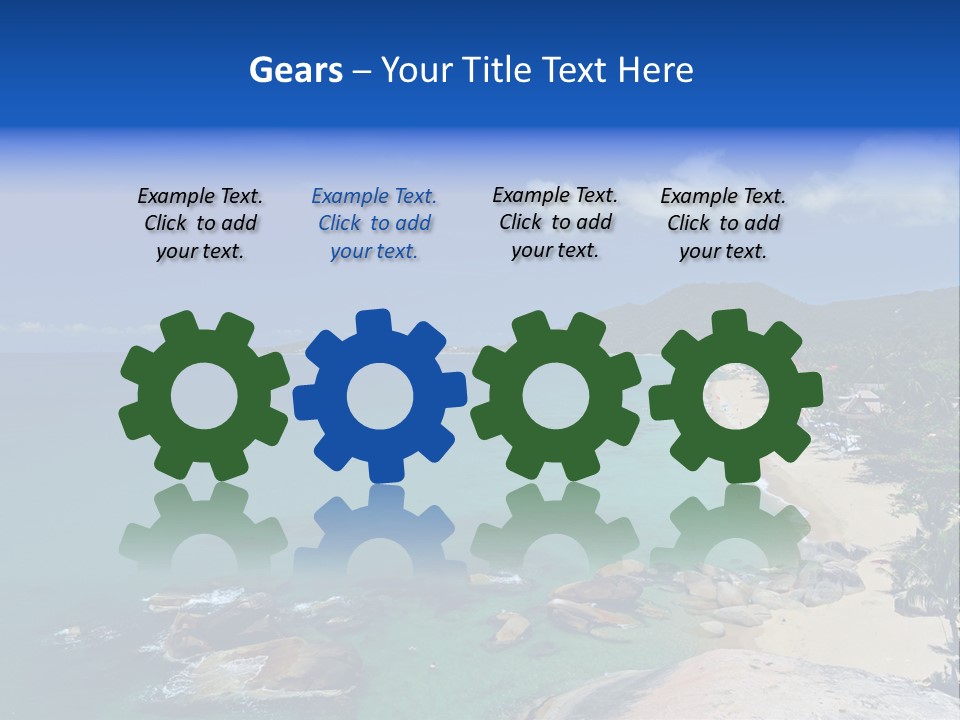 A Sandy Beach With Palm Trees And Blue Water PowerPoint Template