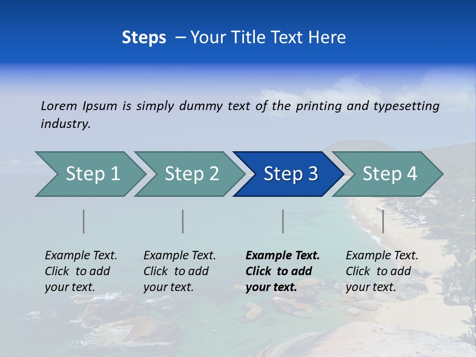 A Sandy Beach With Palm Trees And Blue Water PowerPoint Template