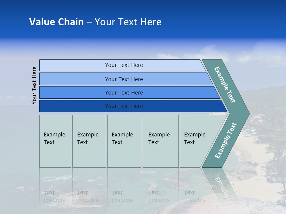 A Sandy Beach With Palm Trees And Blue Water PowerPoint Template