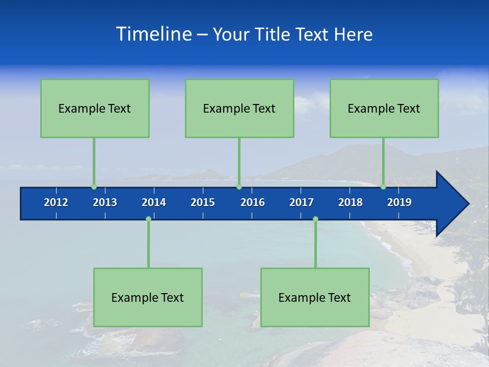 A Sandy Beach With Palm Trees And Blue Water PowerPoint Template