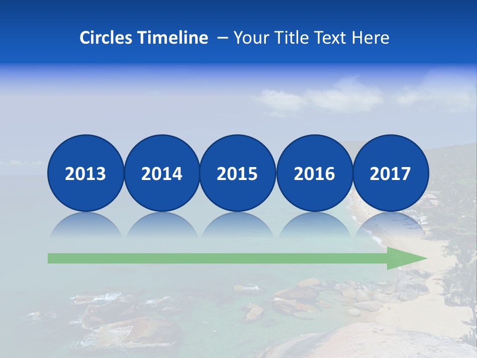 A Sandy Beach With Palm Trees And Blue Water PowerPoint Template