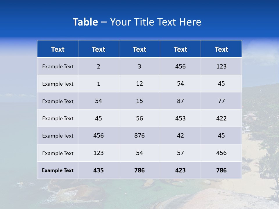 A Sandy Beach With Palm Trees And Blue Water PowerPoint Template