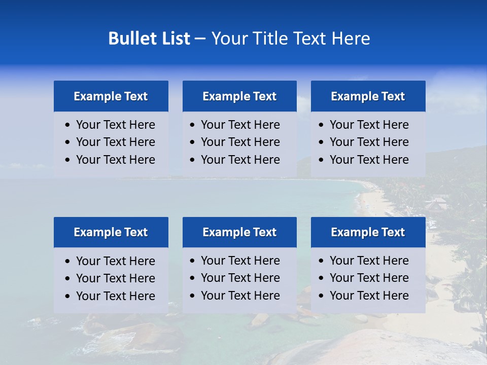 A Sandy Beach With Palm Trees And Blue Water PowerPoint Template