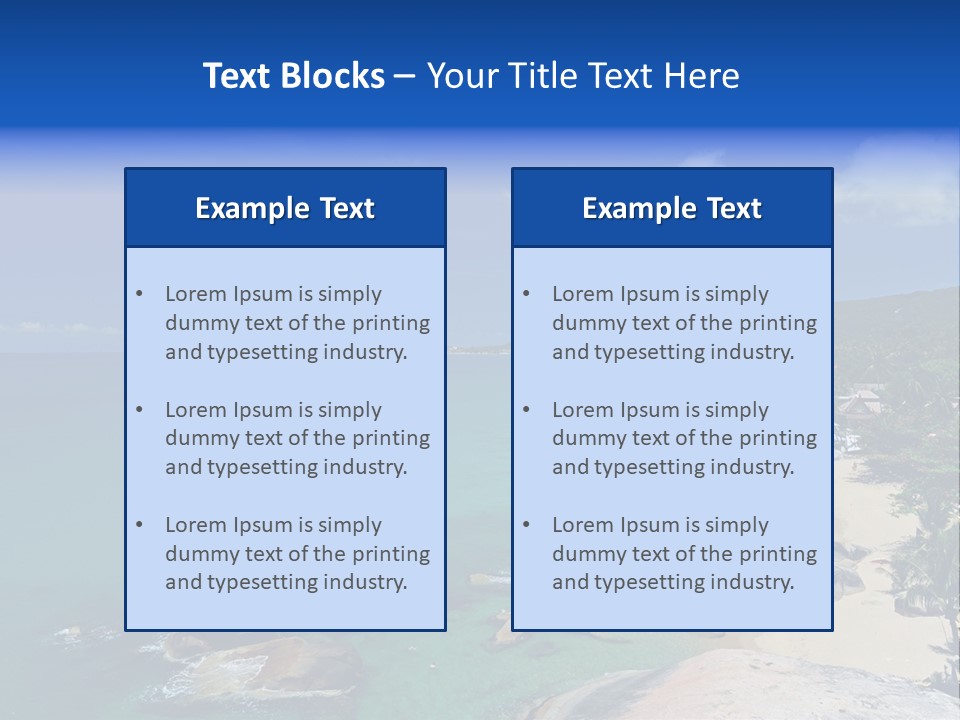 A Sandy Beach With Palm Trees And Blue Water PowerPoint Template