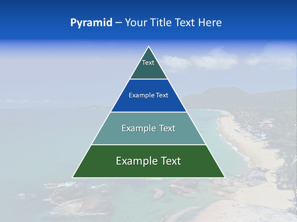 A Sandy Beach With Palm Trees And Blue Water PowerPoint Template