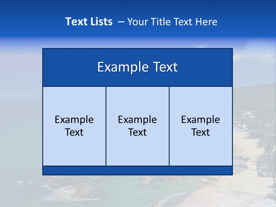 A Sandy Beach With Palm Trees And Blue Water PowerPoint Template