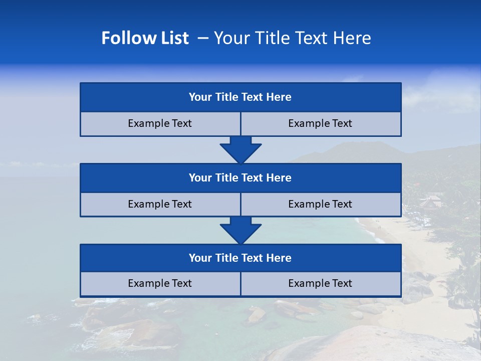 A Sandy Beach With Palm Trees And Blue Water PowerPoint Template