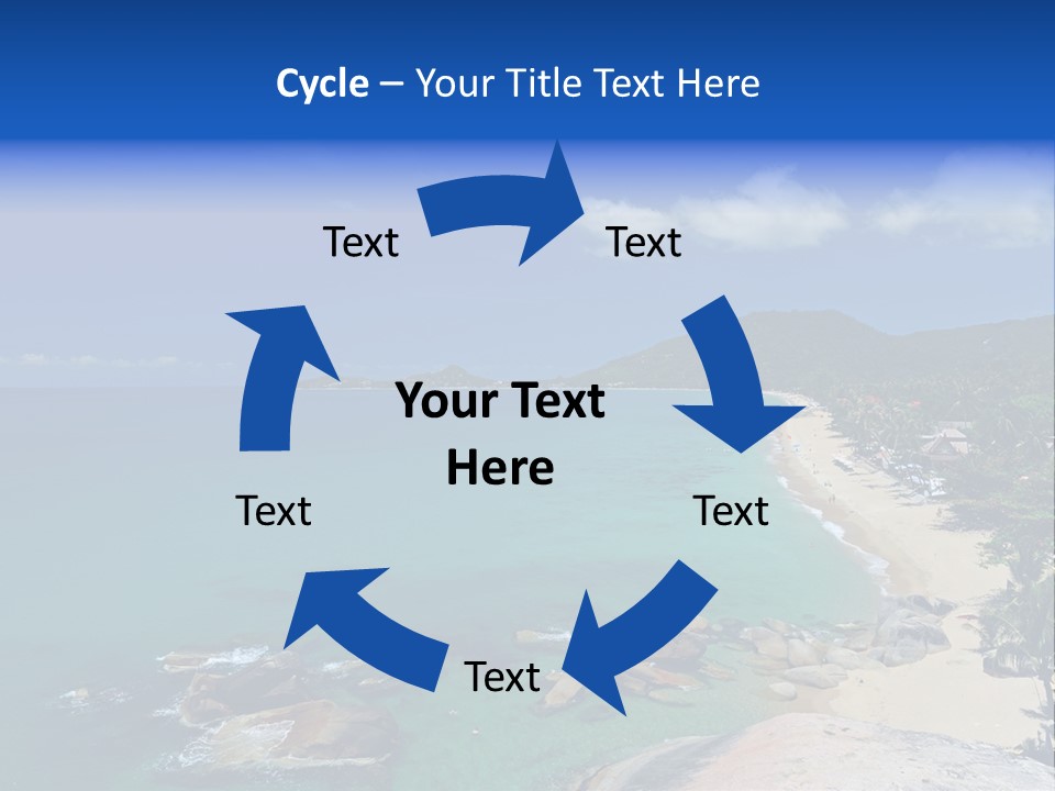 A Sandy Beach With Palm Trees And Blue Water PowerPoint Template