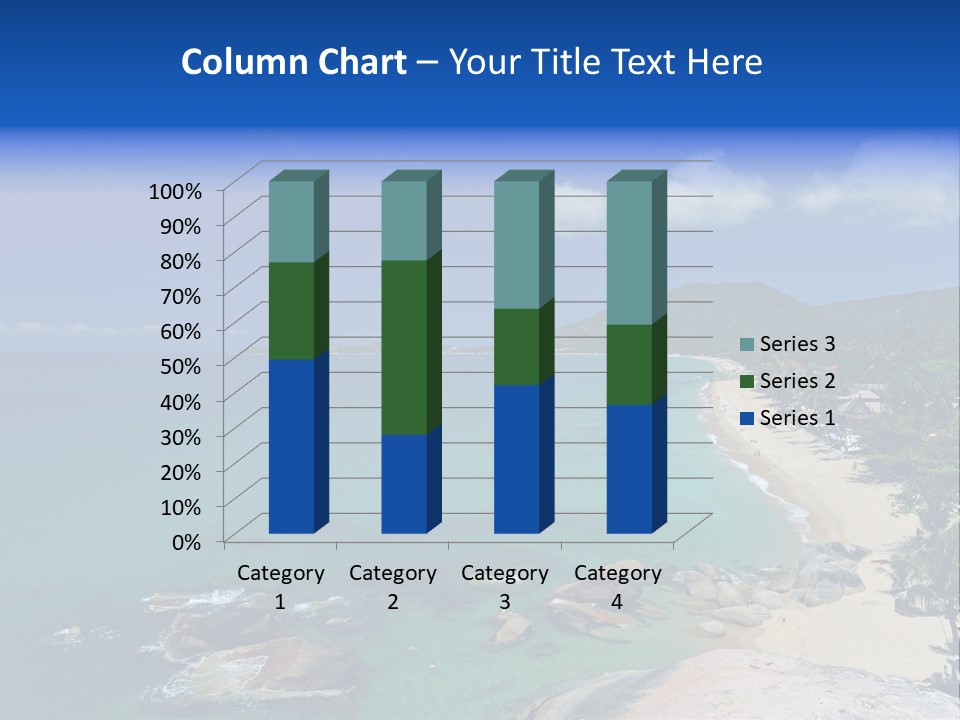 A Sandy Beach With Palm Trees And Blue Water PowerPoint Template