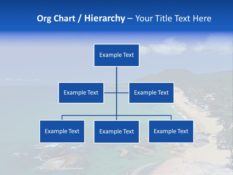 A Sandy Beach With Palm Trees And Blue Water PowerPoint Template