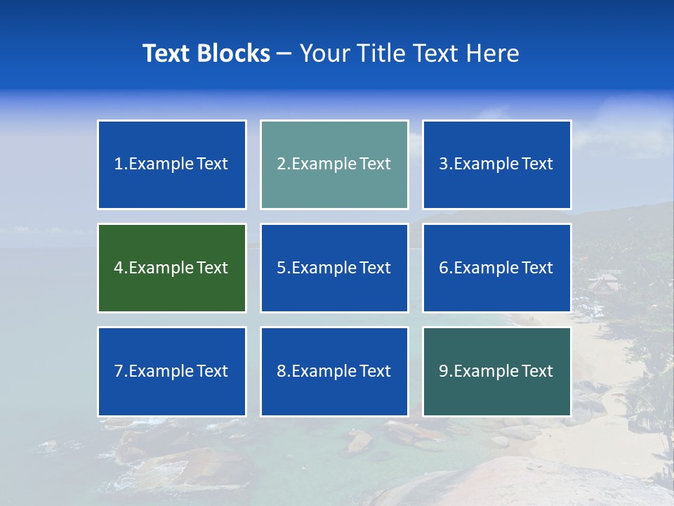 A Sandy Beach With Palm Trees And Blue Water PowerPoint Template