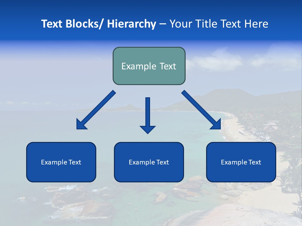 A Sandy Beach With Palm Trees And Blue Water PowerPoint Template