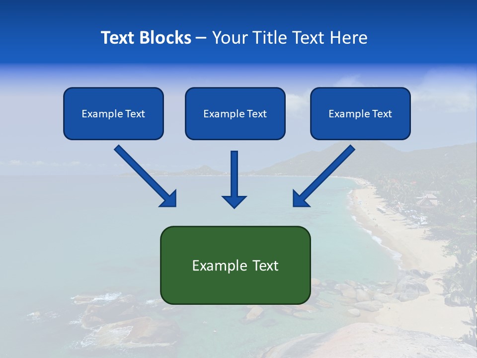 A Sandy Beach With Palm Trees And Blue Water PowerPoint Template