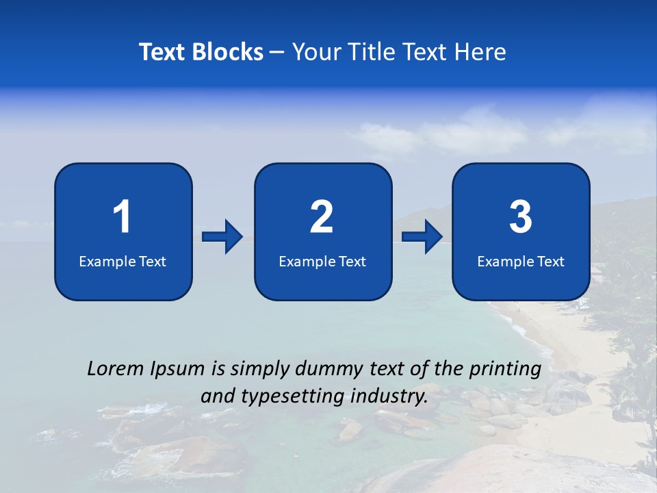 A Sandy Beach With Palm Trees And Blue Water PowerPoint Template