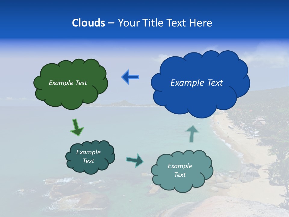 A Sandy Beach With Palm Trees And Blue Water PowerPoint Template