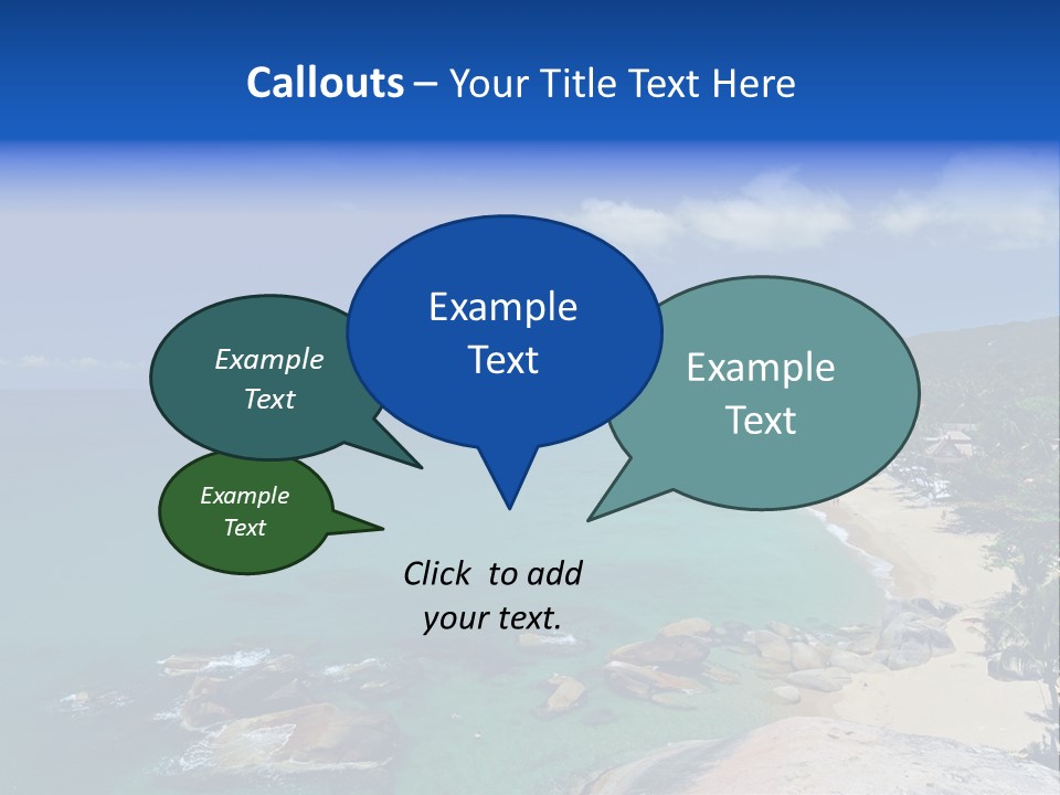 A Sandy Beach With Palm Trees And Blue Water PowerPoint Template