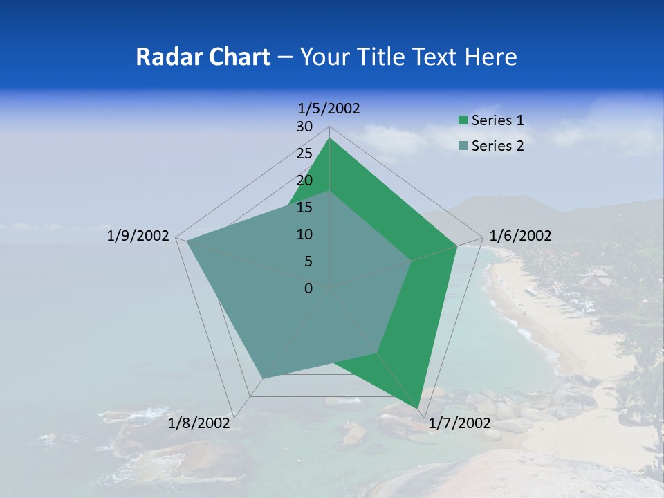 A Sandy Beach With Palm Trees And Blue Water PowerPoint Template