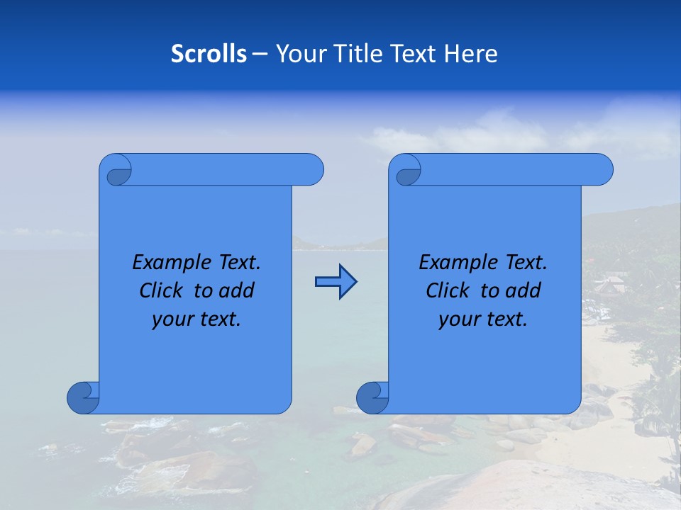 A Sandy Beach With Palm Trees And Blue Water PowerPoint Template