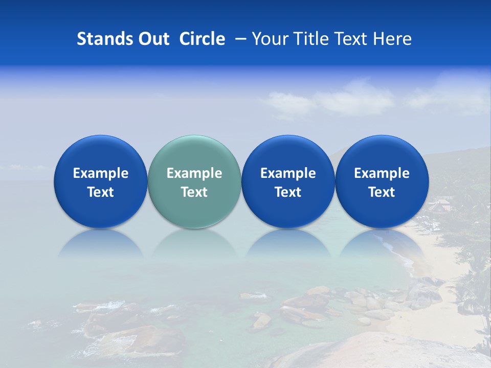 A Sandy Beach With Palm Trees And Blue Water PowerPoint Template