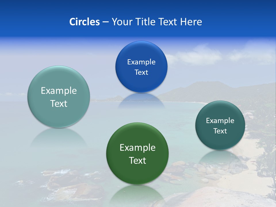 A Sandy Beach With Palm Trees And Blue Water PowerPoint Template