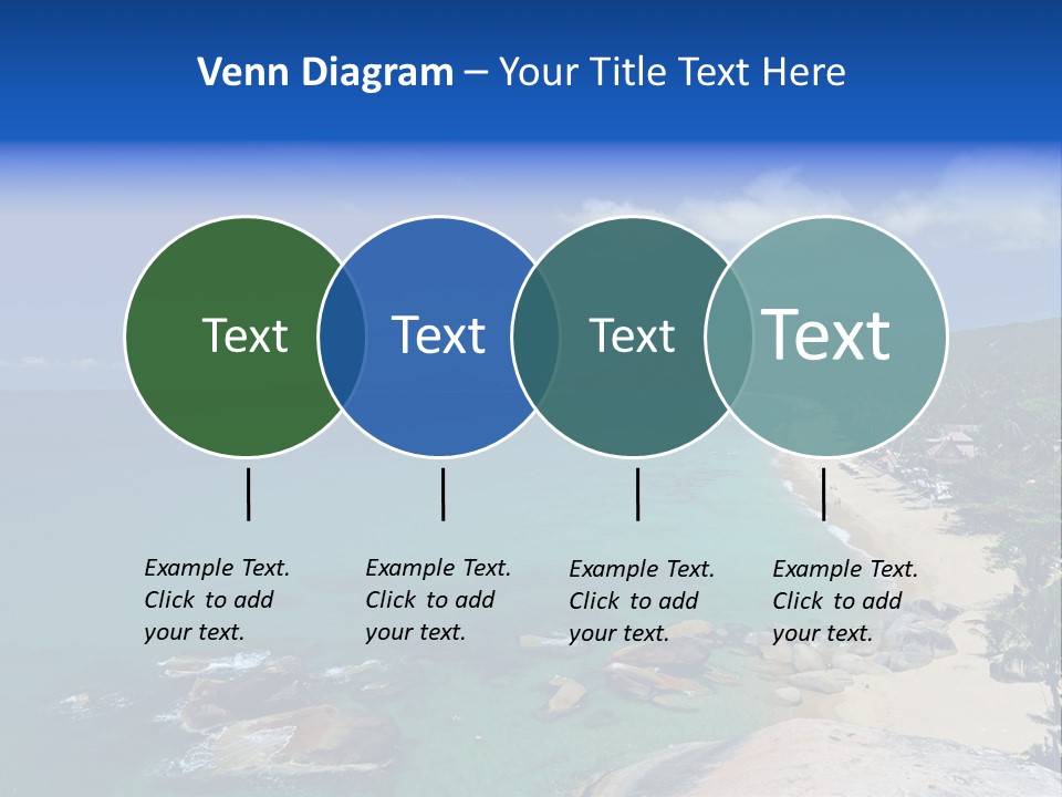 A Sandy Beach With Palm Trees And Blue Water PowerPoint Template