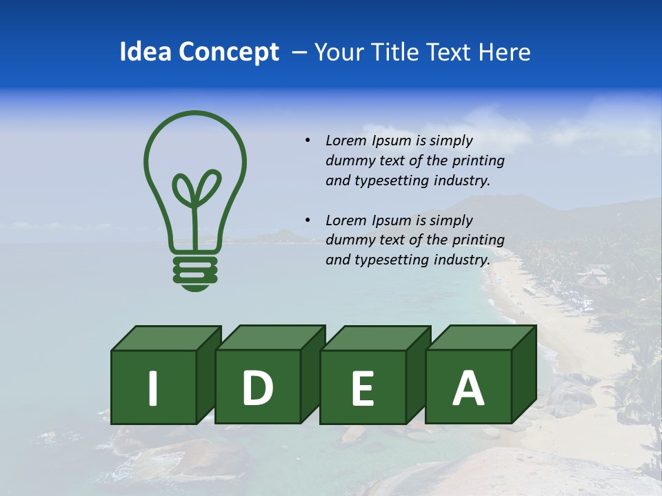 A Sandy Beach With Palm Trees And Blue Water PowerPoint Template