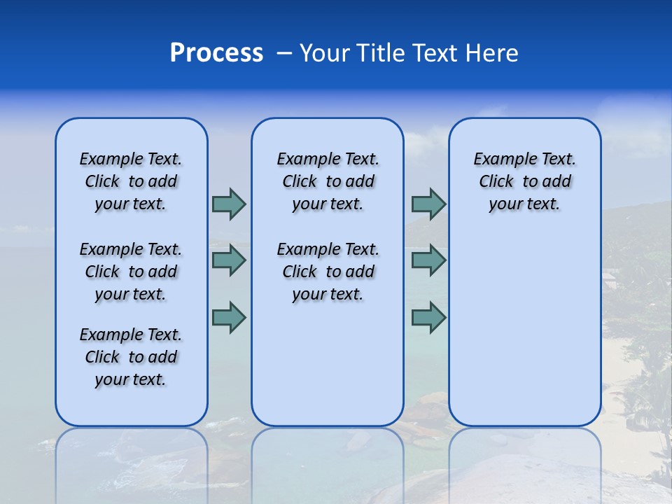 A Sandy Beach With Palm Trees And Blue Water PowerPoint Template