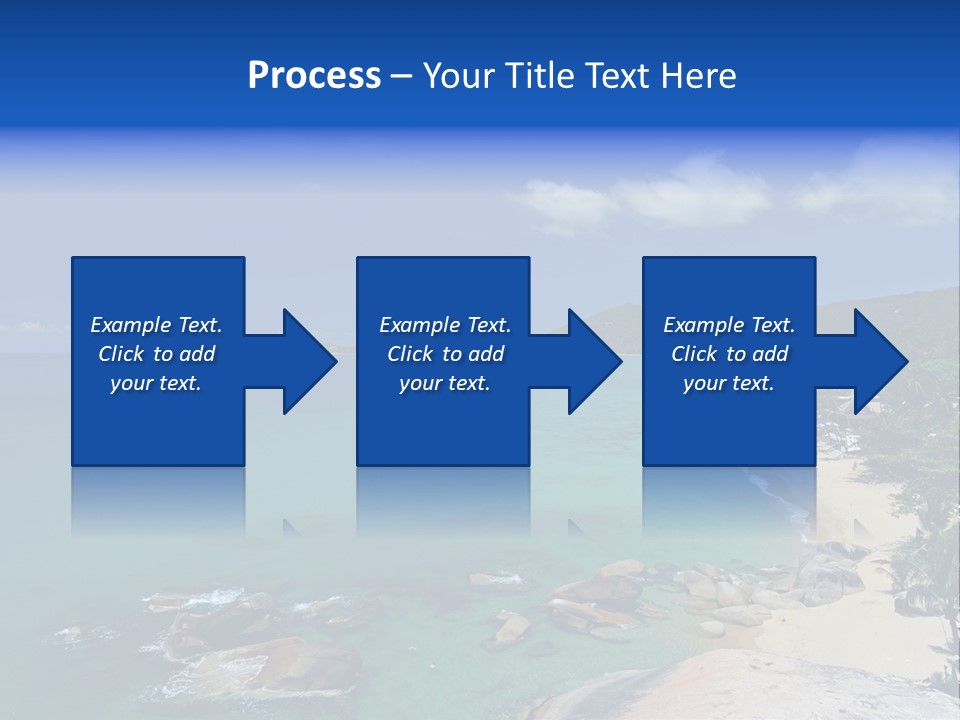 A Sandy Beach With Palm Trees And Blue Water PowerPoint Template