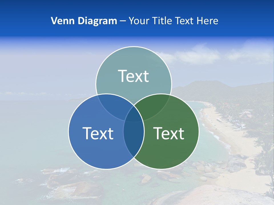 A Sandy Beach With Palm Trees And Blue Water PowerPoint Template